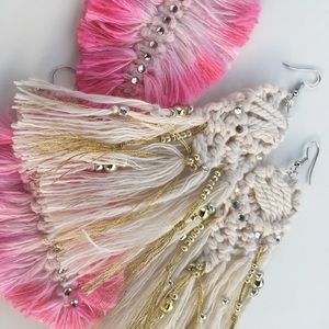 Feather earrings- dip dyed & custom made
